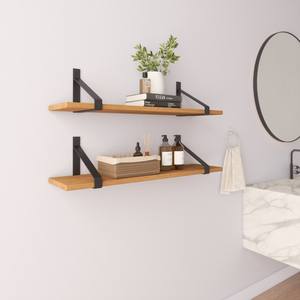 Estante Minimalista de Madera Maciza para Montar en la Pared con Soportes de Hierro Resistentes para Apartamento, Cafetería, Estudio, Organizador de Decoración de Interiores XL - Product Image 5