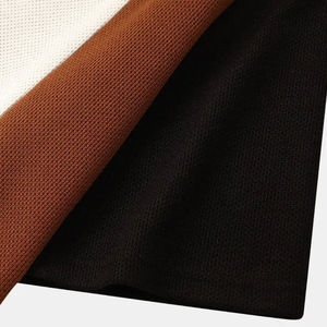 T-shirt en tricot pour homme, à blocs de couleur, manches courtes, col rond, coupe ample, design uni, gris, blanc, marron - Product Image 4