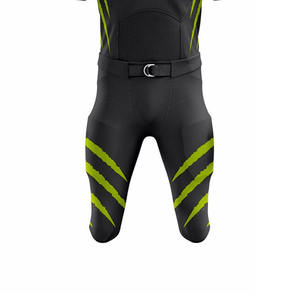 Ensemble de maillot et pantalon de football américain pour homme, noir et vert, sublimé, manches courtes, ajusté, respirant et anti-transpiration - Product Image 3