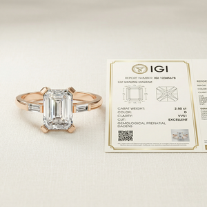 แหวนเพชรทรงบาแก็ตต์สีมรกต 2 กะรัต ได้รับการรับรองจาก IGI เพชรเพาะเลี้ยงในห้องปฏิบัติการ ตัวเรือนทองคำแท้ 9k ดีไซน์ทันสมัย ของขวัญสำหรับผู้หญิงในงานปาร์ตี้ - Product Image 3
