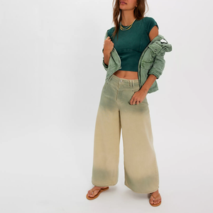 Fashion Trendy Women's Cap Sleeves <b>Crop</b> <b>Top</b> Exposed Seams Slim Fitted Women Siege <b>Green</b> <b>Top</b> Women Stylish Clothing - Product Image 4