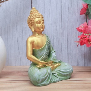 Escultura de Estatua de Buda verde Polymarble de diseño Zen para decoración de habitación de meditación y Yoga - Product Image 3