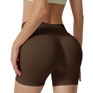 Shorts Deportivos de Cintura Alta con Efecto Push-Up, Reversibles, de Spandex/Nylon, Color Durazno, 220g, con Logotipo Personalizado, para Gimnasio, Yoga y Fitness - Product Image 2