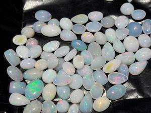 Opale de feu Welo d'Éthiopie blanche naturelle, cabochon ovale, pierre précieuse en vrac, prix de gros, approvisionnement en vrac, pierres de feu, taille 3-5 carats - Product Image 5