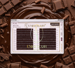 ขนตาปลอม UNIQUE LASH สีน้ำตาลช็อกโกแลตธรรมชาติ นุ่ม ผลิตจาก PBT ทำมือ ผลิตในเกาหลี ด้วยมืออาชีพ โรงงานในจีน สำหรับช่างทำผมมืออาชีพ คุณภาพพรีเมียม - Product Image 1