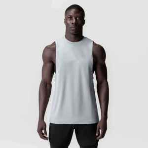 Débardeur sans manches pour homme, col rond, couleur unie, respirant, tricoté, vêtement décontracté - Product Image 1