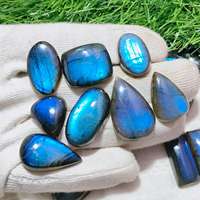 FF Jewellers Pierres précieuses naturelles de labradorite bleue feu, taille poire, effet de couleur changeant, formes variées, toutes tailles assorties, certifiées par un tiers