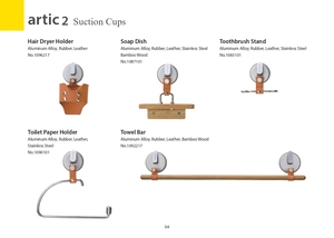 Porte-boîte d'organisation mural en cuir bambou avec ventouse - Product Image 2