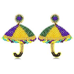 Colorful Beaded Ice <b>Cream</b> Drop Earrings Rhinestone Embroidered Statement Jewelry for Women Party Cute Fashion Dangle Earrings - Product Image 3