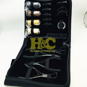 HOOPER and COMPANY Kit d'outils professionnels en acier inoxydable pour extensions de cheveux avec micro-perles, fil et pochette - Product Image 2