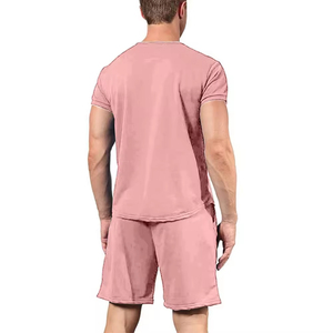 Men's Sportswear Quick Dry 100% Cotton Lightweight 2 1 Design Front <b>Short</b> Sleeve Sports Running <b>Shorts</b> <b>Suit</b> Gym Wear Basketball - Product Image 2