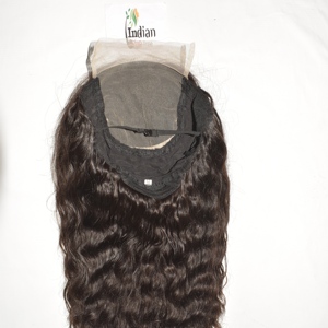Perruque en cheveux humains indiens, bouclée, lisse, ondulée, avec dentelle, double trame, extensions de cheveux vierges Remy, noir naturel, sur mesure - Product Image 4