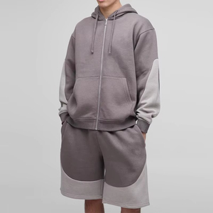 New Trendy Men's Shorts and Zipper Hoodies <b>Sets</b> Custom Logo 100% Cotton Oversized Design Heavyweight <b>Twin</b> <b>Set</b> for Men's - Product Image 3