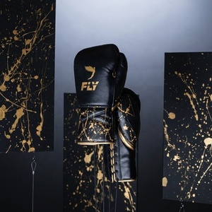 Guantes de Boxeo MMA Protectores Negros de Última Generación, Más Vendidos, con Cierre de Cordones y Velcro, de Cuero Artificial y Cuero Genuino, Ligeros - Product Image 6