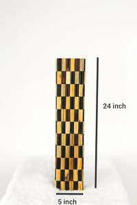 Vase à fleurs en bois fait main, haut et rectangulaire, décoratif, accent minimaliste pour l'intérieur, pour la table ou le sol - Product Image 3