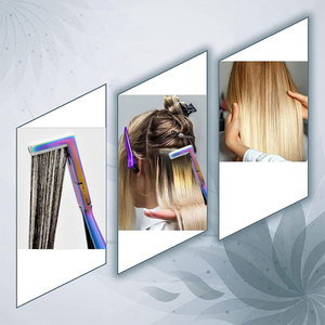 Kit de herramientas profesionales para extensiones de cabello, herramienta de sellado de superficie plana para extensiones de cabello con cinta adhesiva, cabello humano, color arcoíris - Product Image 3