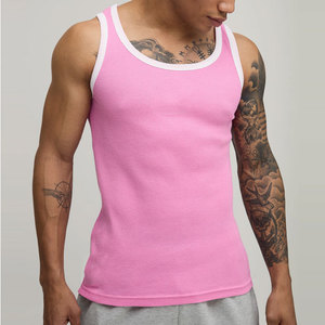 Sleeveless Solid Color Men Ribbed Material High Stretchy Quick Dry Longline Slim Fit Breathable Tank Top Summer Athletic Fit - Product Image 6