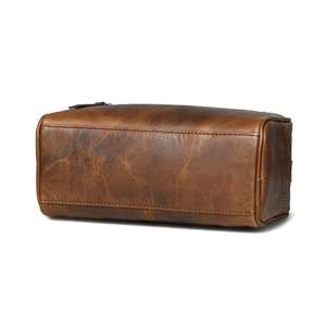 Neceser de Viaje Personalizado de Cuero Genuino Resistente al Agua, Estuche de Aseo Vintage para Hombre, para Cosméticos y Artículos de Afeitado LYG-0181 - Product Image 4