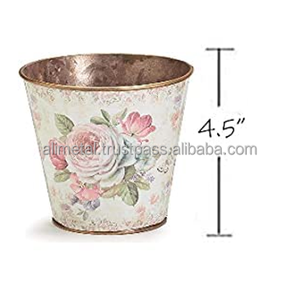 Customization <b>Vintage</b> Style Floral Metal Planter <b>Pot</b> for indoor outdoor any type of decoration - Product Image 3