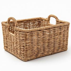 Panier en jonc de mer naturel tissé à la main de qualité supérieure pour le rangement dans la cuisine et la salle de bain, design durable et multifonctionnel - Product Image 4