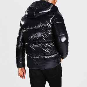 Veste matelassée personnalisée pour hommes, imperméable et coupe-vent, avec fermeture éclair, confortable, style urbain, devant uni en toile, vente en gros - Product Image 2