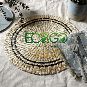 แผ่นรองจานสานหวายวินเทจทำมือ Eco2go เวียดนาม สไตล์เรียบง่ายเป็นธรรมชาติ เหมาะสำหรับร้านอาหาร รีสอร์ท โรงแรม ตกแต่งโต๊ะอาหาร - Product Image 2