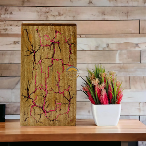 Urne funéraire artisanale à motif vague simple et urne funéraire en bois naturel, boîte à cendres artistique, souvenir commémoratif par AYAANS - Product Image 2