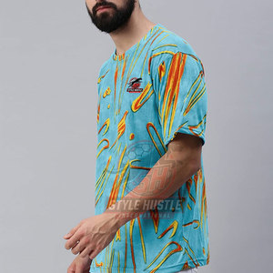 Camiseta de hombre de diseño moderno, de secado rápido, 100% algodón, estampada, de corte holgado y cómodo, talla grande. - Product Image 3