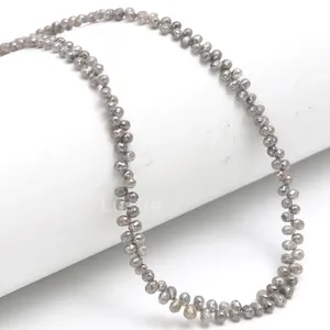 Cuentas de Diamante Gris Natural de Primera Calidad, Forma de Lágrima, 2.5-4 mm, Personalizadas, Sueltas, para Navidad - Product Image 2