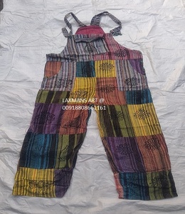 Cotton Bohemian Patchwork Tie Dye Summer Breathable <b>Jumpsuit</b> Pajamas Dress From India - Product Image 1