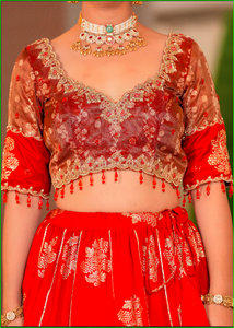 ชุดเลเฮนกาแบบดั้งเดิมพร้อมเสื้อคลุม รุ่น Rust Rakhtim สวยงาม ทันสมัย เหมาะสำหรับงานแต่งงาน คอลเลคชั่นเลเฮนกาโชลี - Product Image 2
