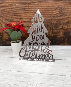 Joy Metal <b>Sign</b> with Wreath and Bow on Wooden Base Christmas Decor Centerpiece Handmade Casual Style - Product Image 6