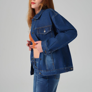 Chaqueta Vaquera Clásica de Última Moda para Mujer, Chaqueta Básica de Manga Larga en Colores Sólidos, Chaqueta Vaquera Corta para Mujer - Product Image 3