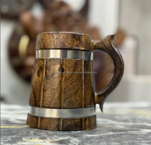 Juego de 2 Tazas de Madera de Diseño Único y Ecológico, Estilo Americano, para Uso en la Cocina, Provenientes de la India - Product Image 4