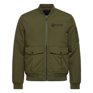 Chaqueta Bomber de Invierno para Hombre, Fabricada en Fábrica, con Cuello Alto y Logotipo Frontal, Resistente al Viento, 100% Poliéster, Tallas Grandes, Personalizable OEM - Product Image 1