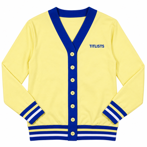 Logos personnalisés sur des pulls à col en V de haute qualité pour les sororités/fraternités/écoles/collèges/universités, logos brodés sur des cardigans en tricot. - Product Image 1
