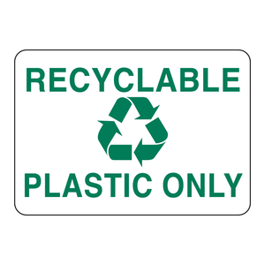 Panneau 'Uniquement plastique recyclable' pour les zones de recyclage intérieures et extérieures - Product Image 1
