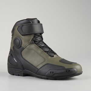 Bottes de moto en cuir imperméables unisexes, olive noir, haute tige, pour la conduite à moto - Product Image 3