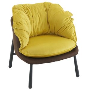 Modern <b>Comfy</b> Yellow Velvet Accent <b>Chair</b> with Metal Legs for Living Room Bedroom Study or Home Office for Reading - Product Image 1
