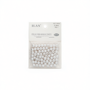 Perle Ilan per Artigianato 8mm Bianche Sacchetto da 15g - Product Image 1