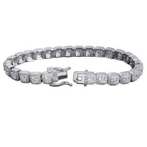 Full Ice 5mm Moissanite Candy Link S925 <b>Silver</b> Rhodium Plated D Color VVS GRA Certified Luxury <b>Charm</b> Hip Hop Jewelry <b>Bracelet</b> - Product Image 3