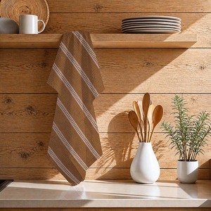 High Quality Eco Friendly Stripe Design Kitchen Towels with Waffle Weave for Kitchen Use Customizable Pattern. - Product Image 1