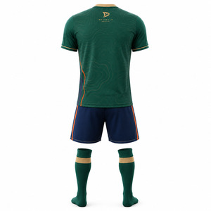 Kit de football personnalisé imprimé en usine OEM : Maillot de football pour homme à col en V et manches courtes |   Tissu technique à séchage rapide avec cordon de serrage - Product Image 5