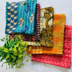 Ensemble de serviettes en tissu Kantha brodé à la main, multicolores, en coton, pour la table, la cuisine, la décoration, réutilisables, pour les fêtes, pour la maison - Product Image 5