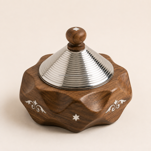 Luxury Wooden Casserole <b>Serving</b> <b>Dish</b> Stainless Steel Conical Lid Durable <b>Insulated</b> Food Warmer Handcrafted Decorative Stainless - Product Image 1