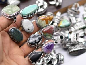 Bagues en pierres précieuses naturelles, bijoux faits à la main plaqués argent, bijoux en gros, bijoux pour cadeau, bijoux plaqués argent 925 - Product Image 6