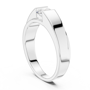 Yellow Gold Lab-Grown Diamond <b>Men</b>’s Solitaire Wedding <b>Ring</b> – Contemporary Luxury Gold Band diamond Jewelry - Product Image 3