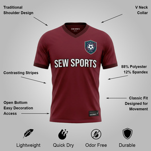 Athletic Fit Classic Style Soccer Jersey Breathable Short Sleeve Training & Match Play Team Soccer Jersey for Adults - Product Image 3