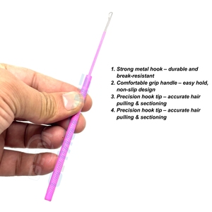 Outil professionnel pour la pose d'extensions de cheveux, crochet à tirer | Crochet d'installation pour micro-anneaux et nano-perles |   Outil d'extension en acier inoxydable - Product Image 4