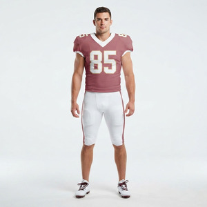 Maillot de football américain personnalisé pour homme, col en V, manches courtes, 100 % polyester, sublimation, écologique, anti-humidité, respirant, anti-UV - Product Image 1